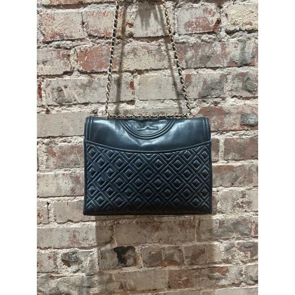 Tory Burch Fleming Convertible Shoulder Bag Black Leather Medium - Picture 7 of 12
